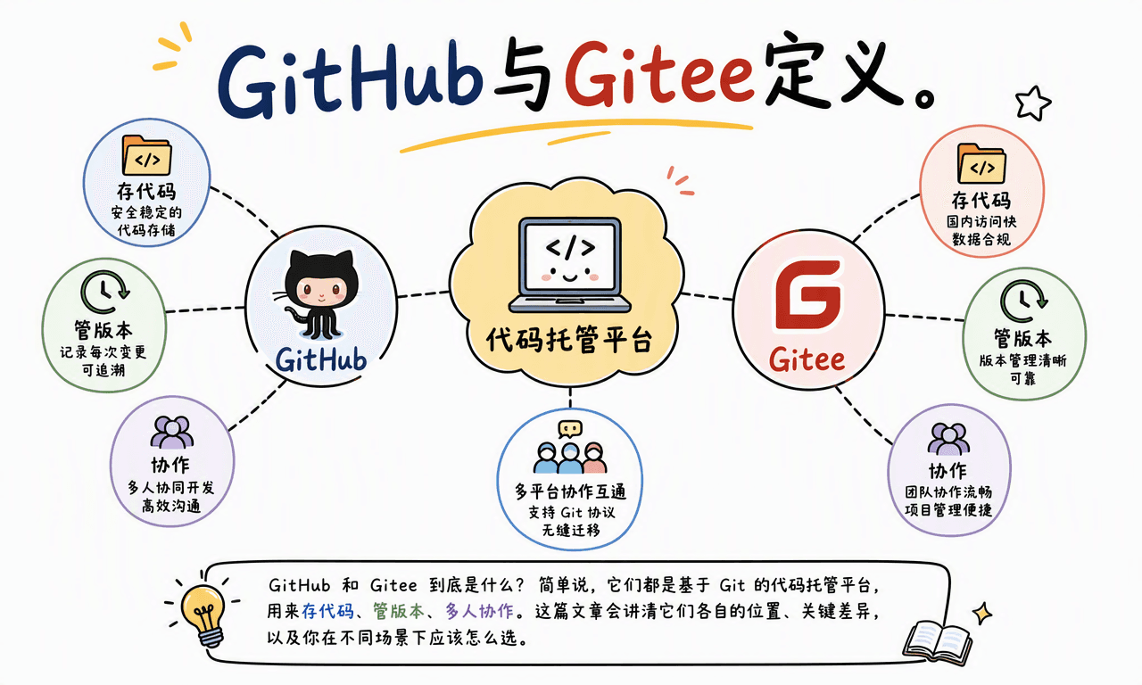 GitHub 和 Gitee 区别在哪？一次讲清怎么选