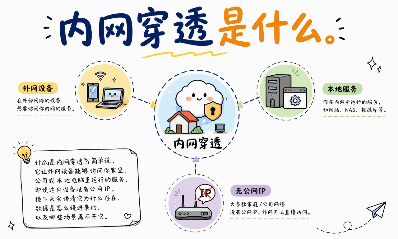 内网穿透是什么？没公网 IP 怎么让外网访问本地服务？