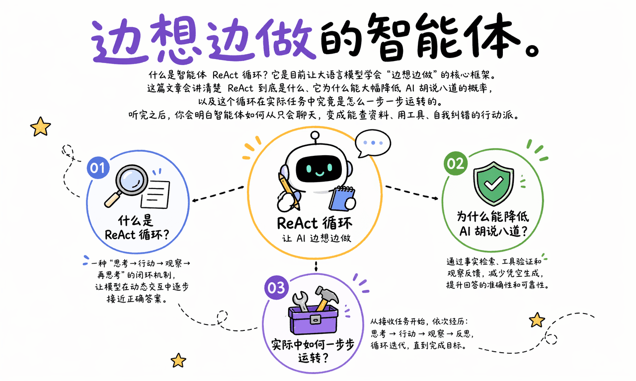 什么是 ReAct 循环？一个让 AI 查资料、用工具、自我纠错的智能体框架