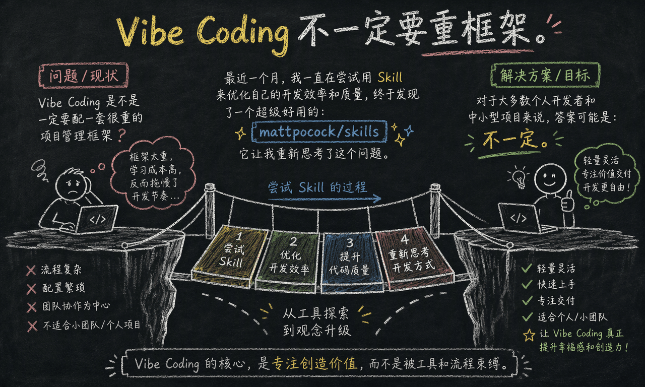 Vibe Coding 用这个 Skill 就够了?聊聊 mattpocock/skills 的轻量开发工作流