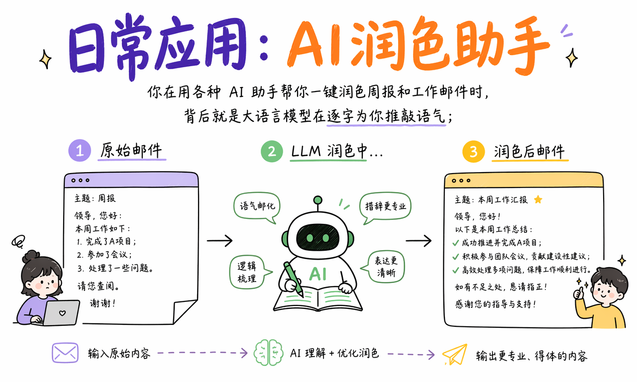 AI 助手润色周报和邮件