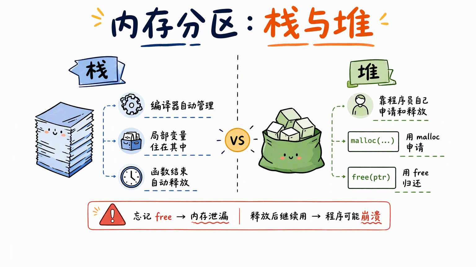 C程序的内存模型:代码区、全局区、栈和堆承担不同的数据生命周期