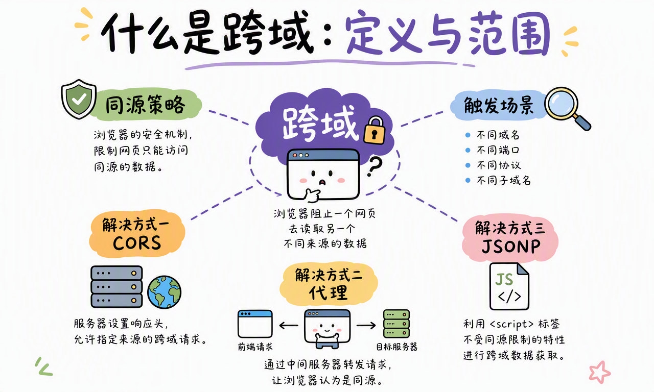 跨域的定义、同源策略、常见触发场景和三种解决方式总览