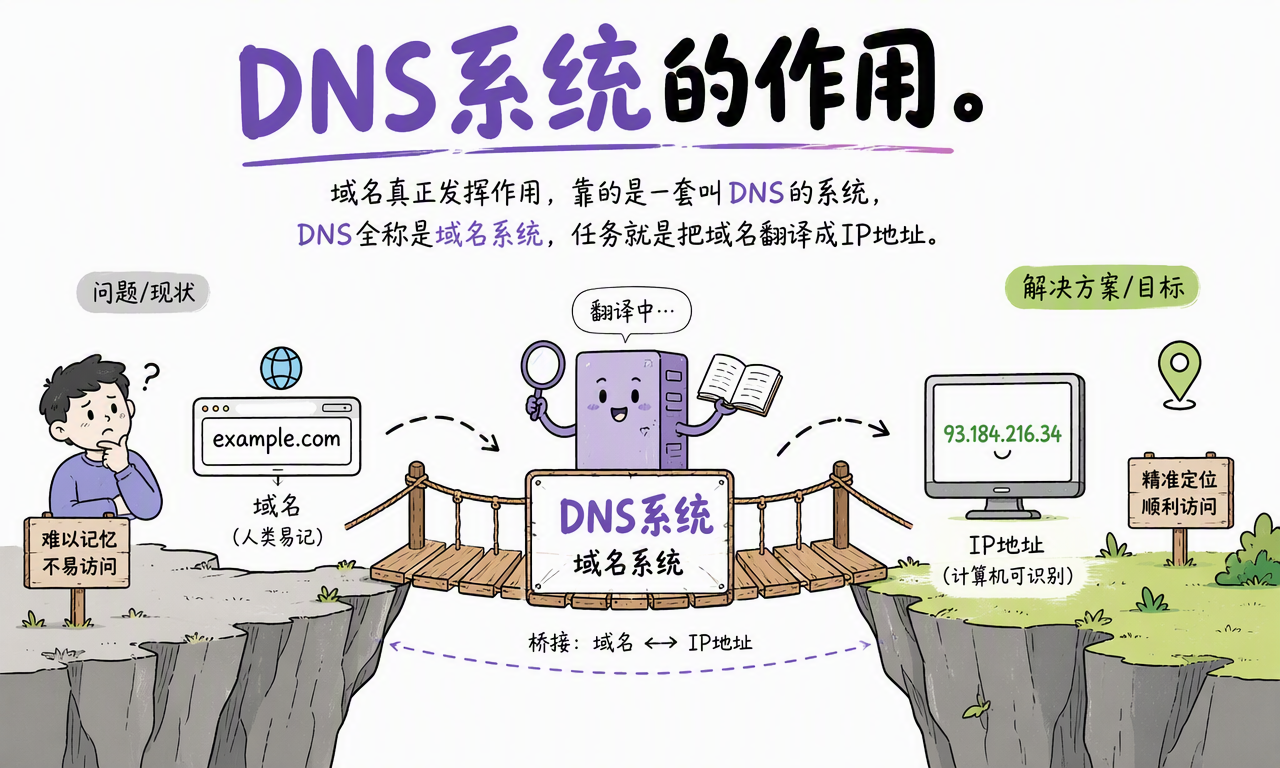 DNS 系统在易记的域名与机器可识别的 IP 地址之间建立映射