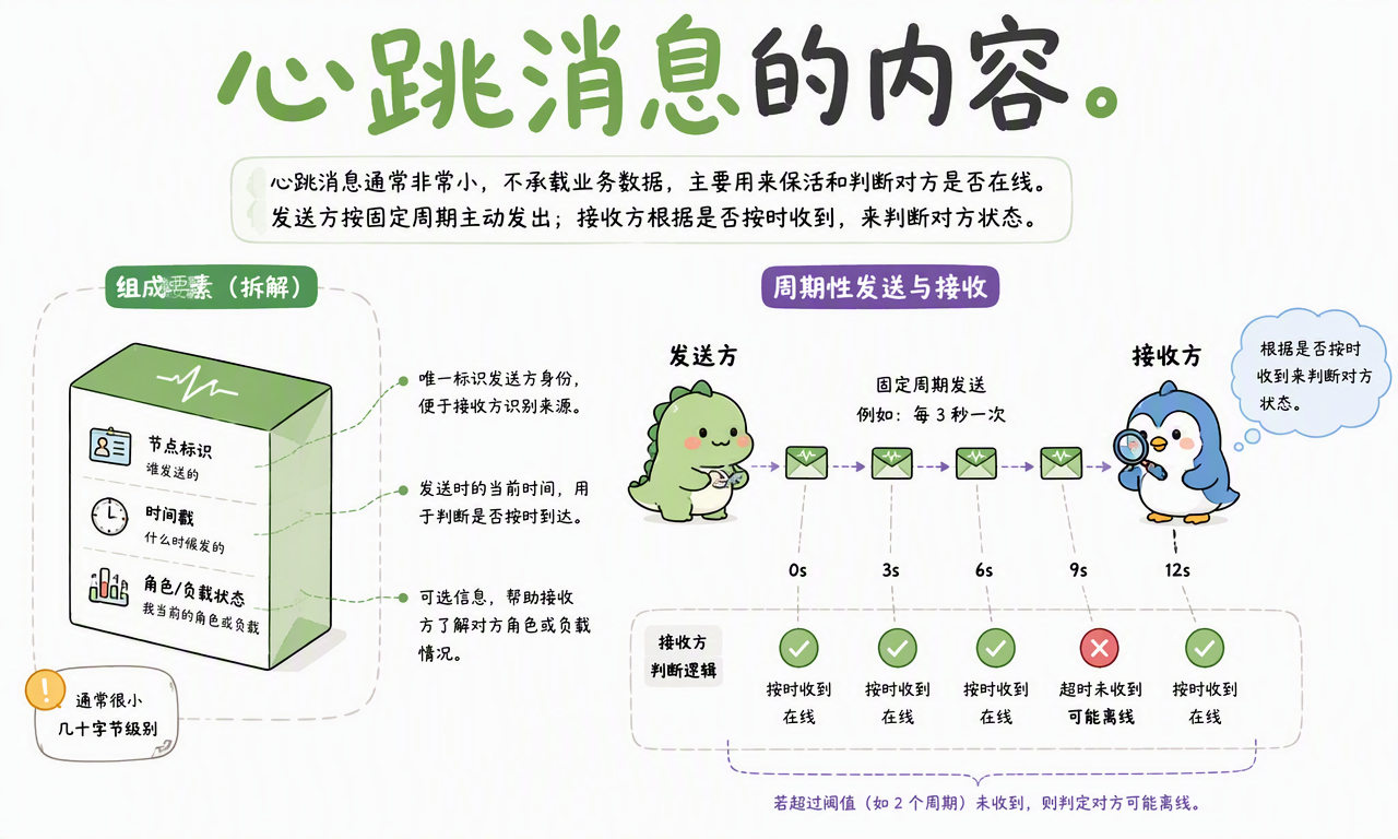 分布式系统无法直接观察远端节点,只能通过心跳等信号判断对方状态