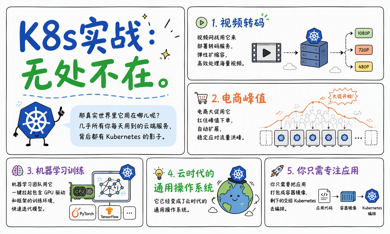 Kubernetes 用于视频转码、电商峰值、机器学习训练和多种云端服务