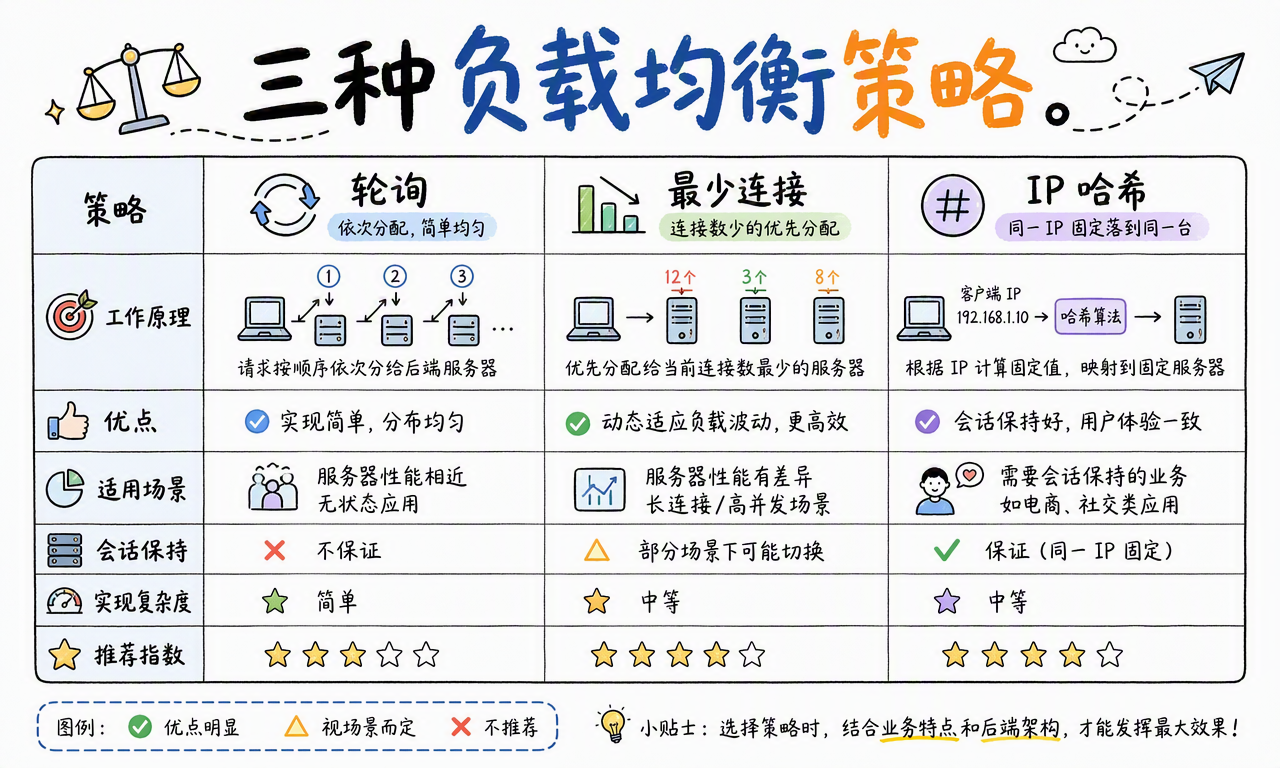 Nginx 把请求分散到多台后端服务器,以降低单机压力并提升可用性