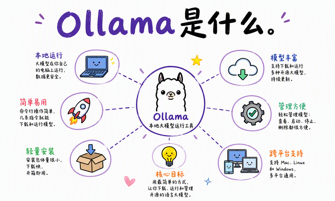 Ollama 的核心能力:本地运行、简单安装、模型下载、跨平台支持和统一管理