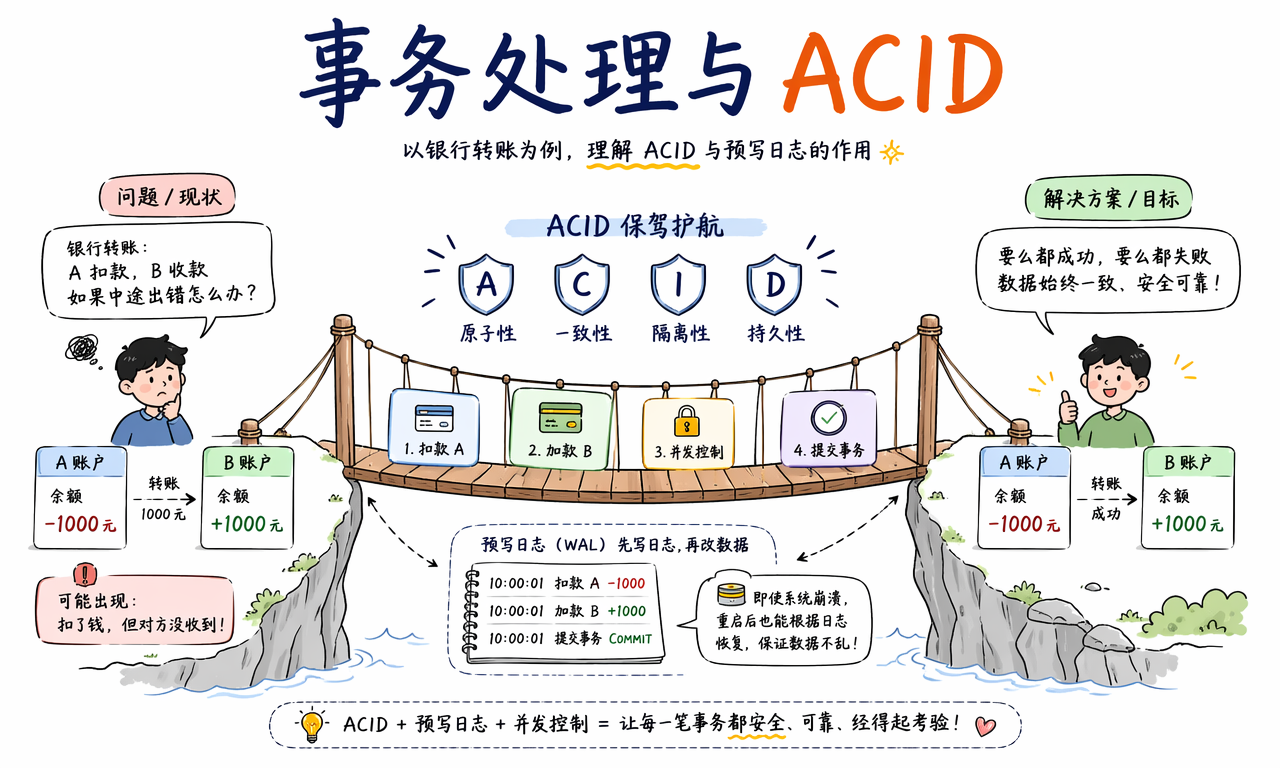 以银行转账说明 PostgreSQL 的 ACID 事务与 WAL 预写日志
