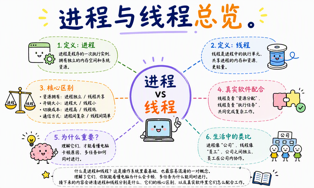 进程与线程的定义、区别、并发方式和典型应用总览
