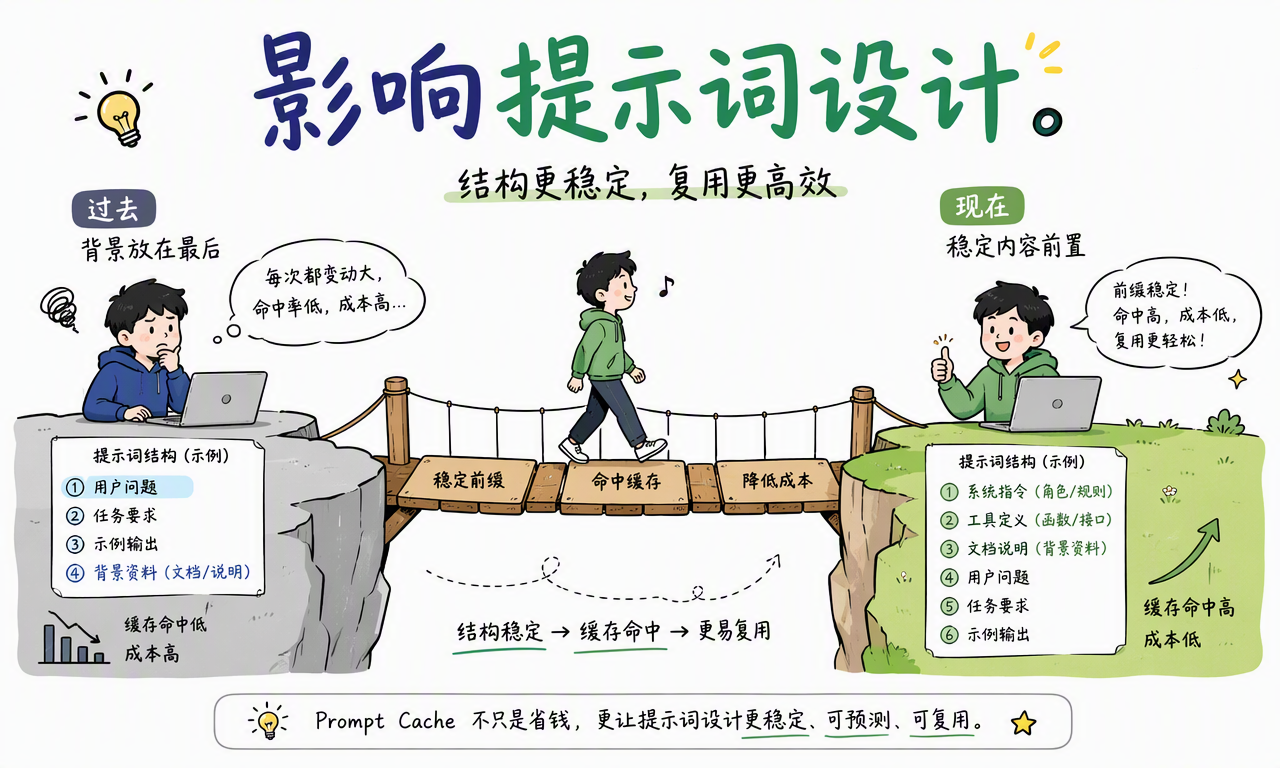 短提示词和低复用请求通常难以抵消缓存建立成本