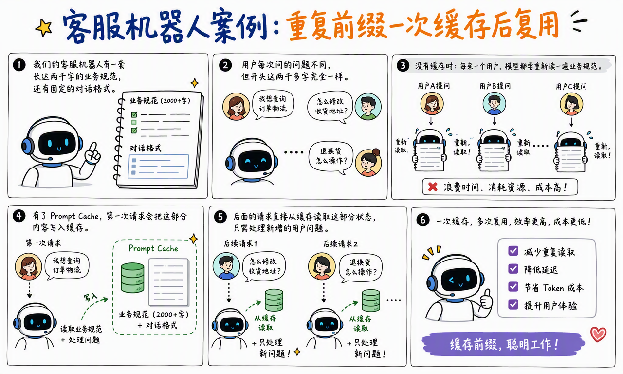 多轮对话通过复用系统设定和稳定历史降低每轮重复计算