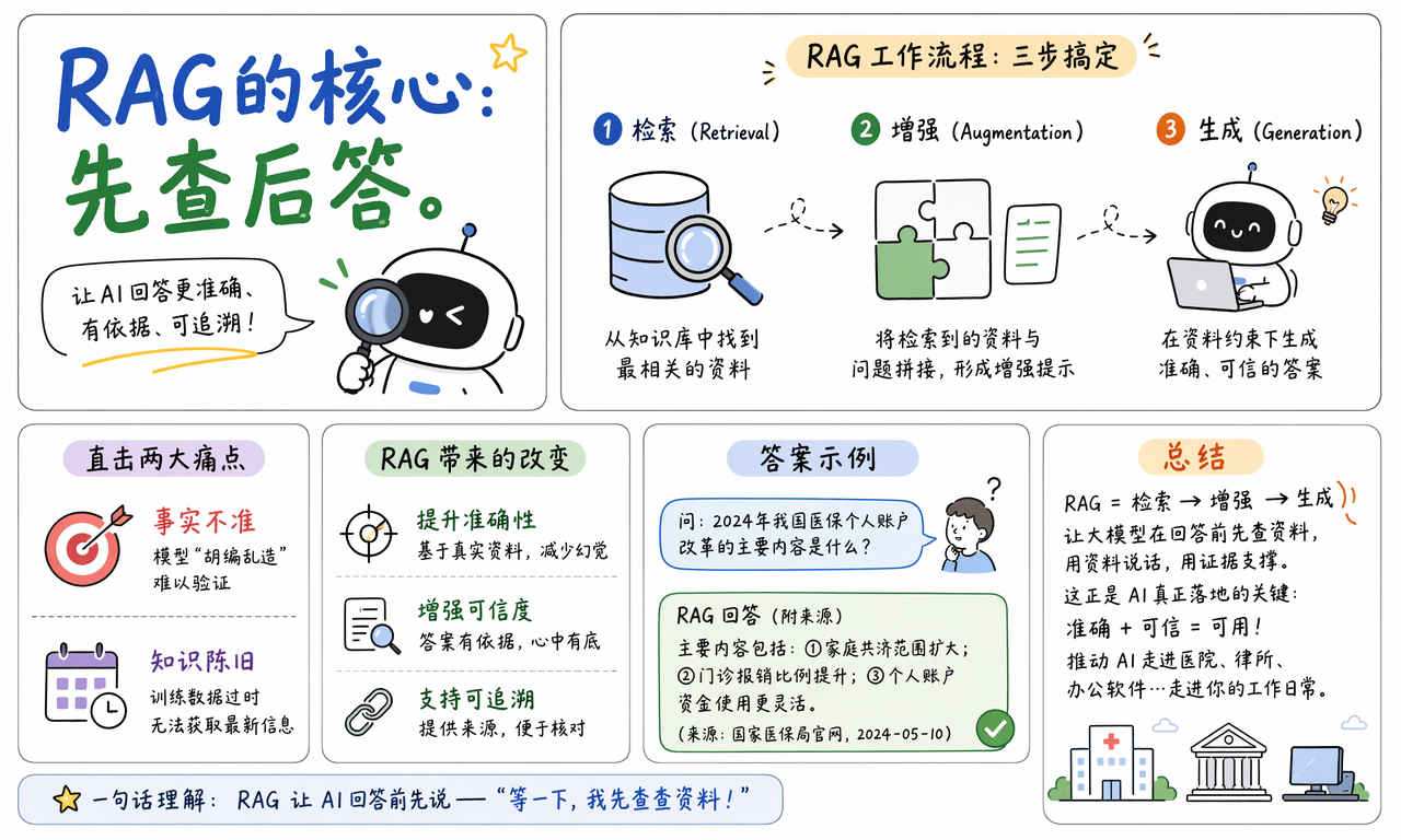 RAG 的核心是先查后答