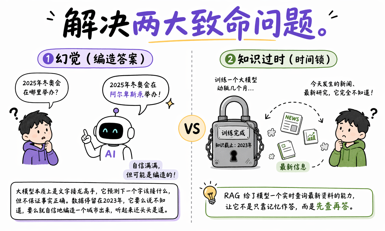 RAG 解决幻觉和知识过时两个问题