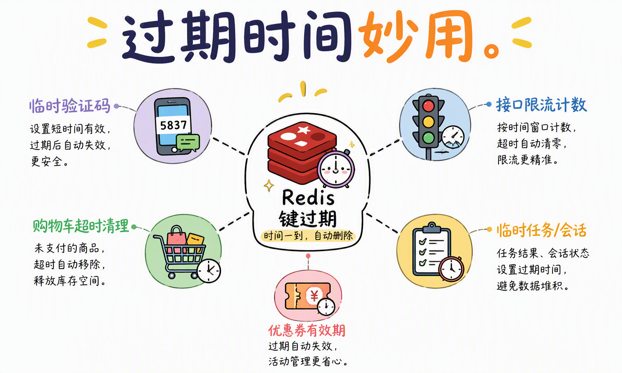 Redis 为验证码、限流计数、购物车、优惠券和会话设置过期时间