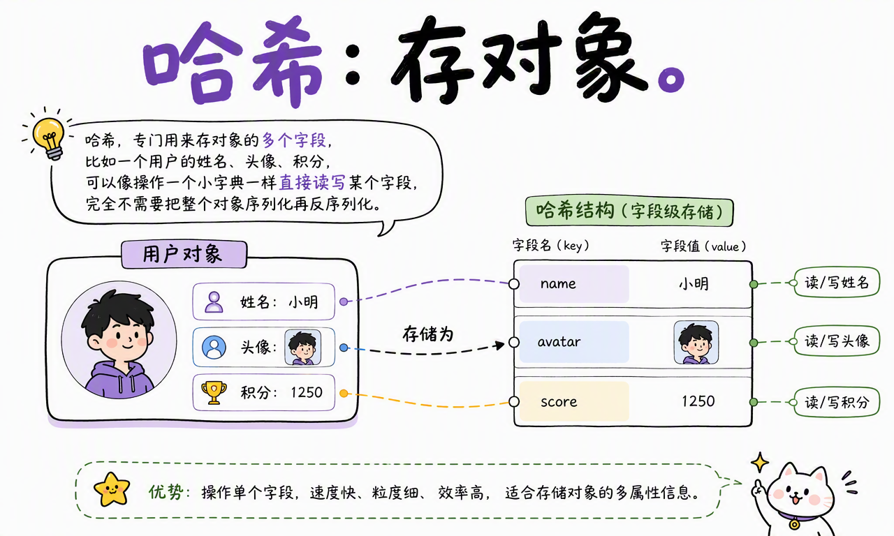 Redis 哈希对用户对象进行字段级存储和读写