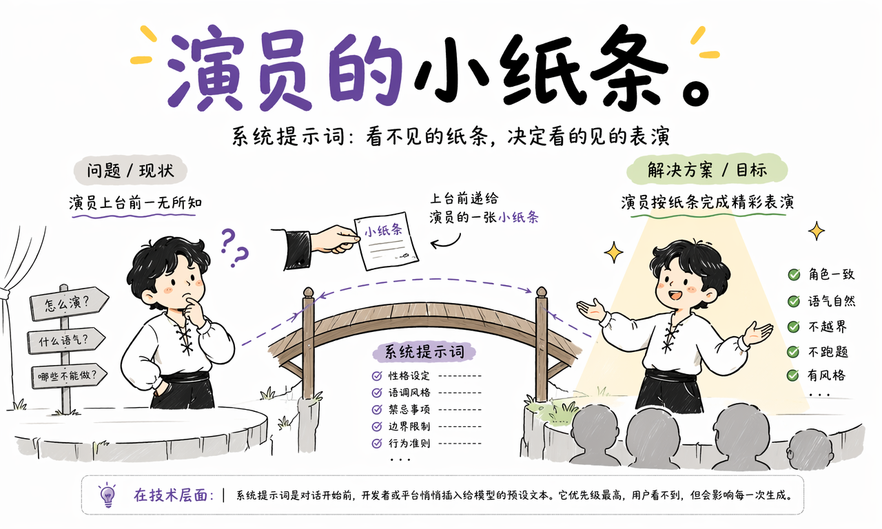 演员的小纸条类比