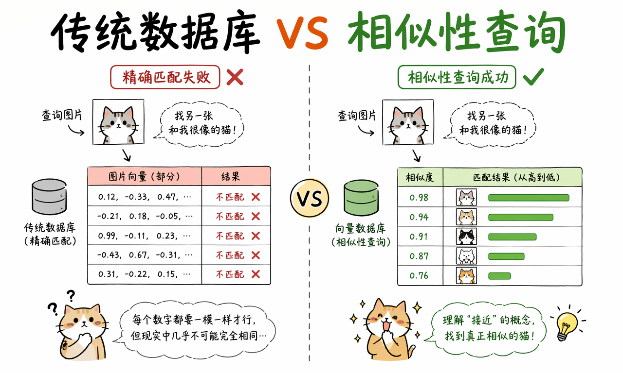 传统数据库 VS 相似性查询